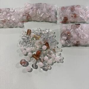 Bead mix, 5 Bags, Lampworked Glass, Crystal and White Beads, 7x4mm-14x11mm
